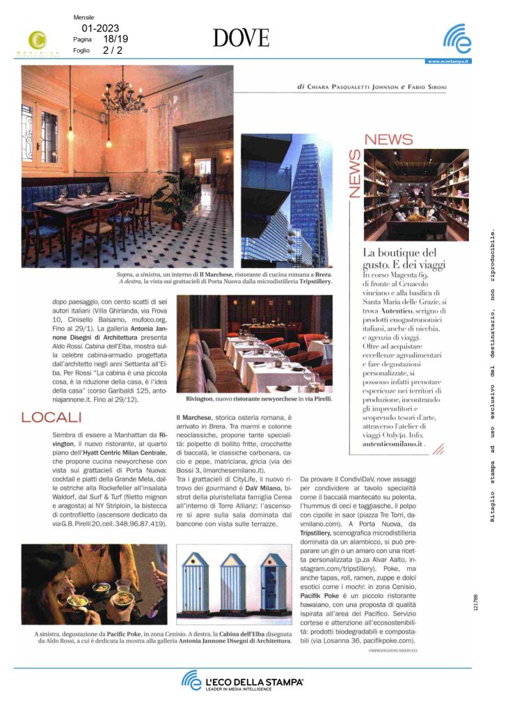 Rivington su Dove Ristorante Milano Milan Restaurant