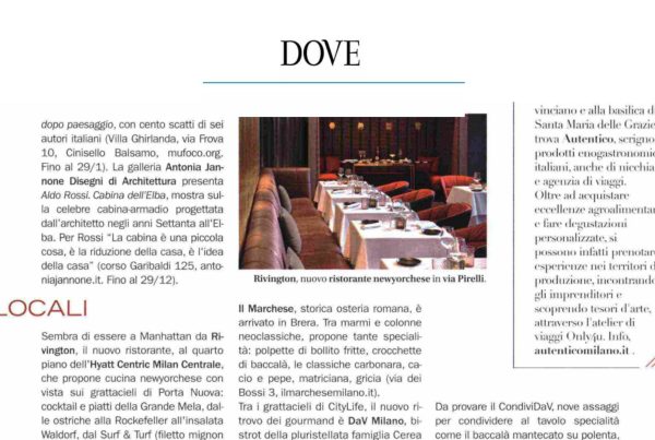 Rivington su Dove Ristorante Milano Milan Restaurant